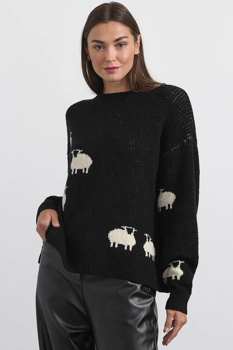 Sheep Pullover | Blk/Ivory