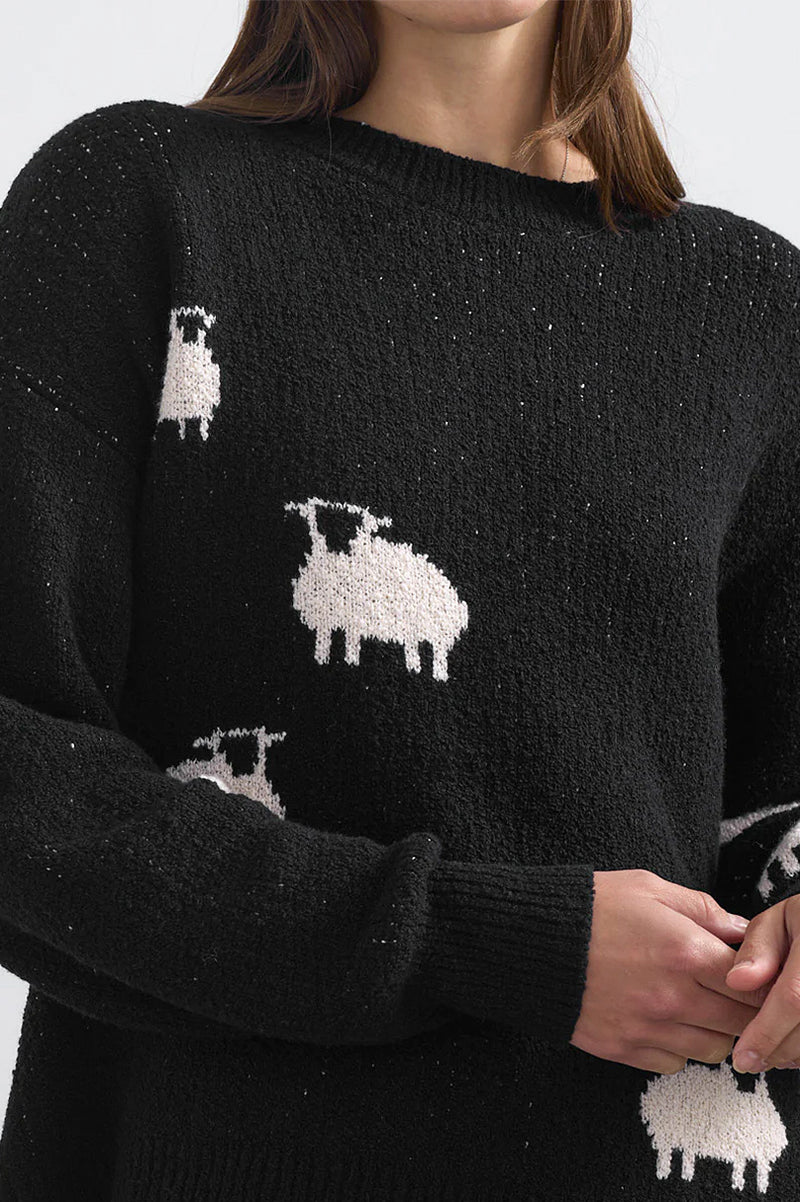 Sheep Pullover | Blk/Ivory