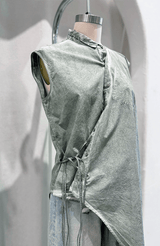 Kimono Sleeveless Shirt | Salvia Cold Dye