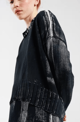 Hand Painted Boxy Sweater | Black