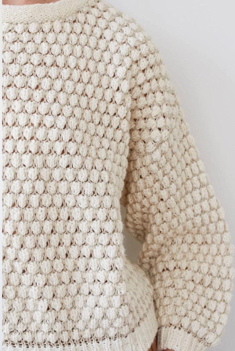 Textured Pullover | Bone