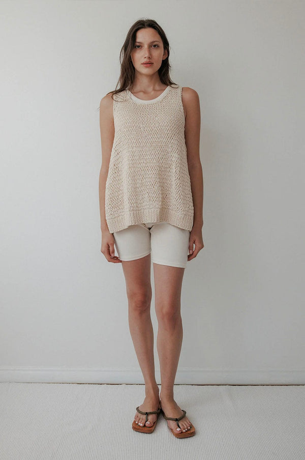 Hand Knit Tank | Bone