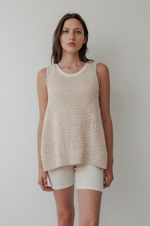 Hand Knit Tank | Bone