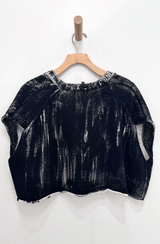 Hand Painted V Neck Sweater | Black