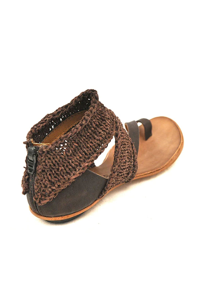 brown boho wrap sandal
