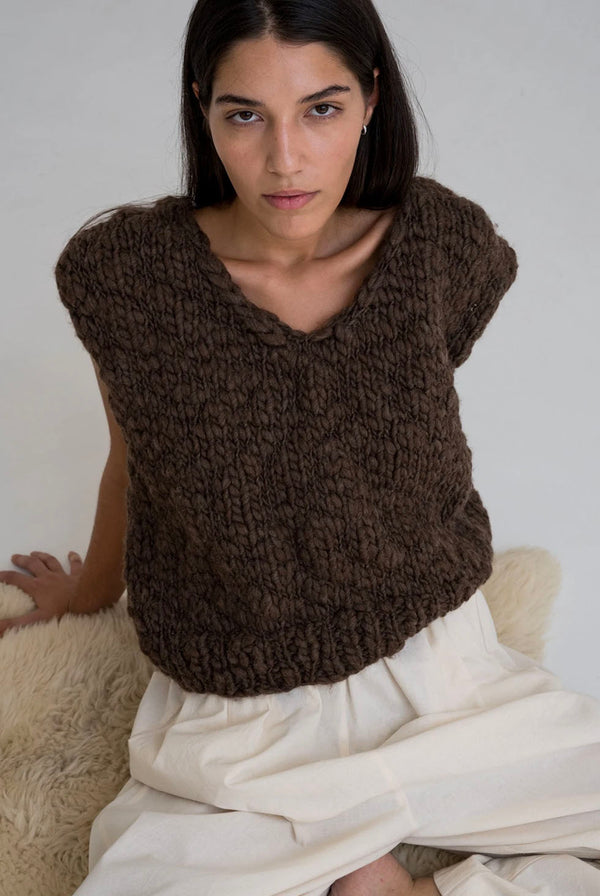 Acacia Hand Knit Vest | Earth