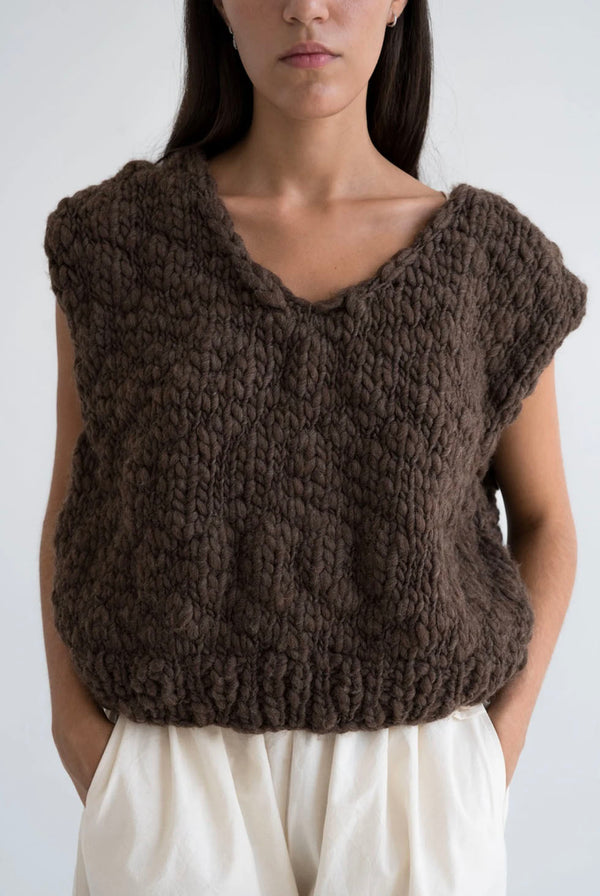 Acacia Hand Knit Vest | Earth