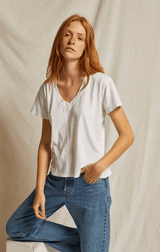 Hendrix Boxy V-Neck | White