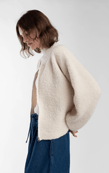 Boucle Zip Cardigan | Cream