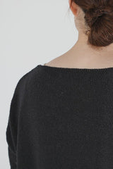 Evam eva 100% silk pullover in dark brown sumi color