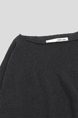 Evam eva 100% silk pullover in dark brown sumi color