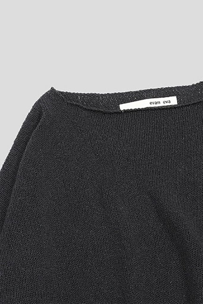 Evam eva 100% silk pullover in dark brown sumi color