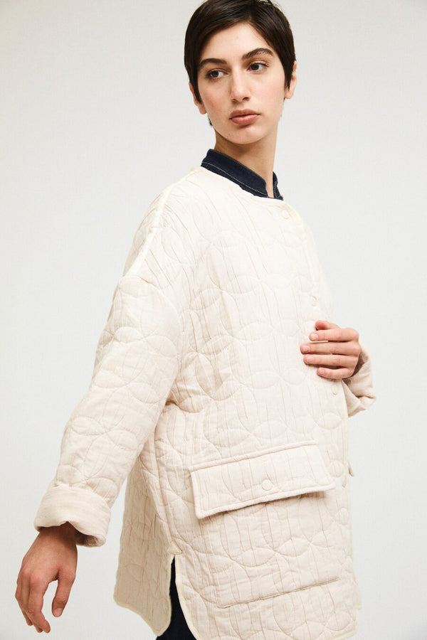cream quilted jacket