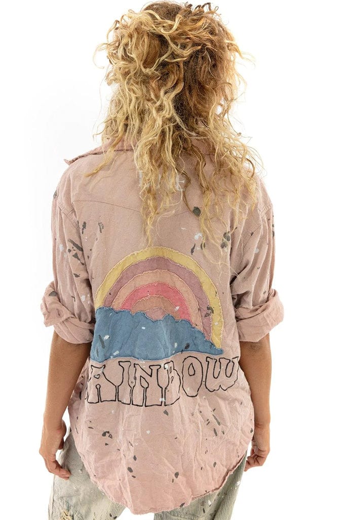 Magnolia Pearl Applique Kelly Western Embroidered Love Shirt In pink bisou color 