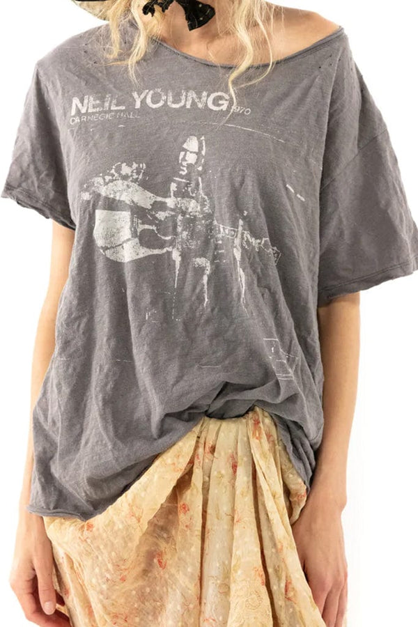 Magnolia Pearl Neal Young Carnegie Hall tshirt in ozzy grey