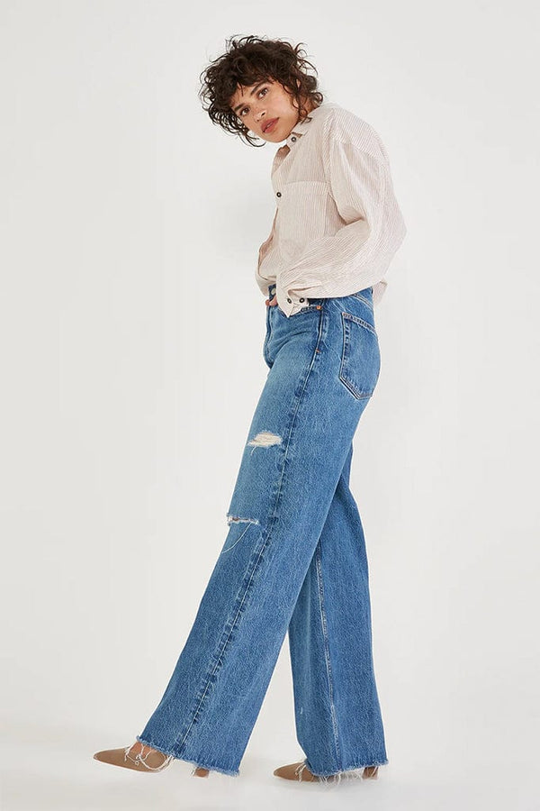 etica Eveglades blue color wide leg denim