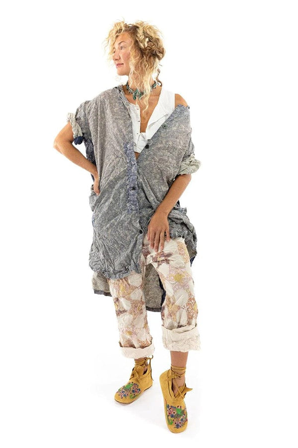 Johanna button front smock dress in foothill color