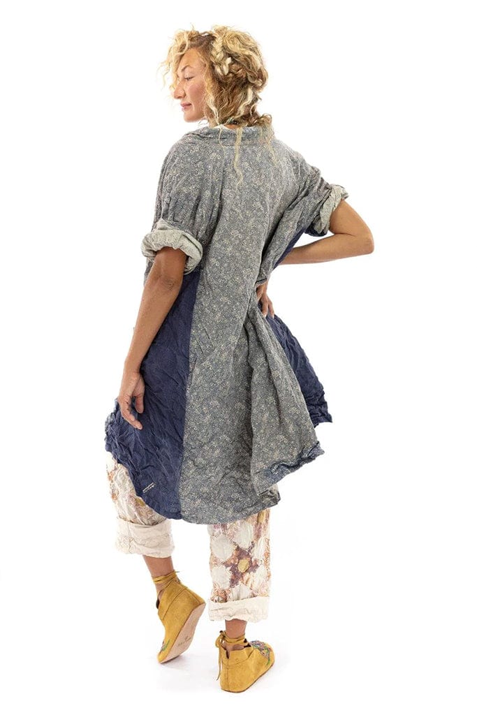 Johanna button front smock dress in foothill color