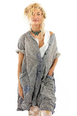 Johanna button front smock dress in foothill color