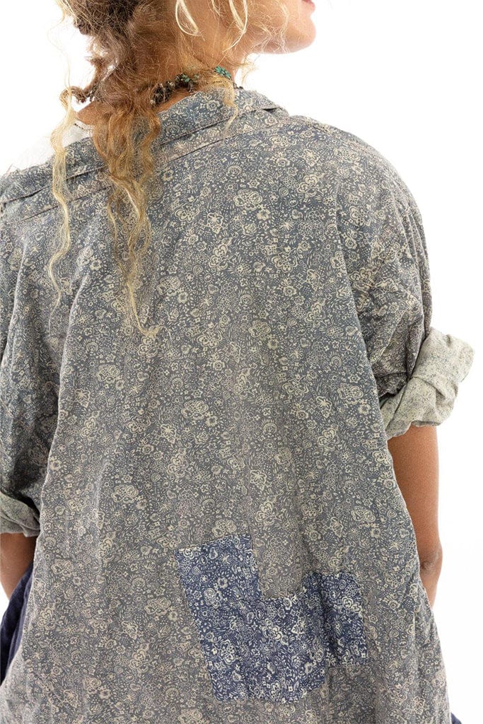 Johanna button front smock dress in foothill color