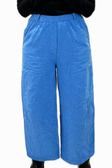 cobalt blue barrel pants
