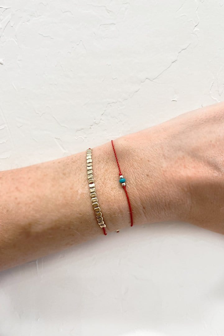 Turquoise + Sterling Bracelet | Red