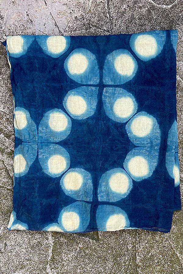 boho indigo dyed block print scarf