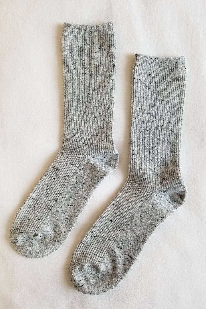 cream speckle wool socks