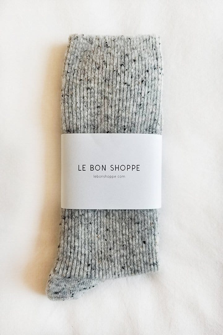 cream speckle wool socks