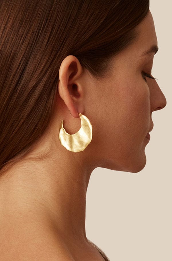chan luu gold crescent moon earrings