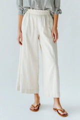 flax cotton paper bag relaxed summer pant