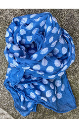 hand block printed boho indigo scarf