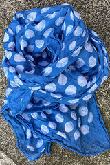 hand block printed boho indigo scarf