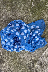 hand block printed boho indigo scarf