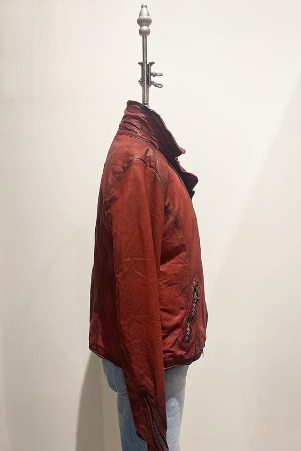 marco deli italian red moto jacket