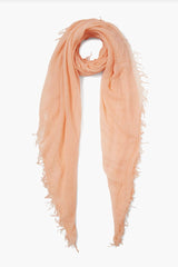 peach cashmere silk fringe scarf
