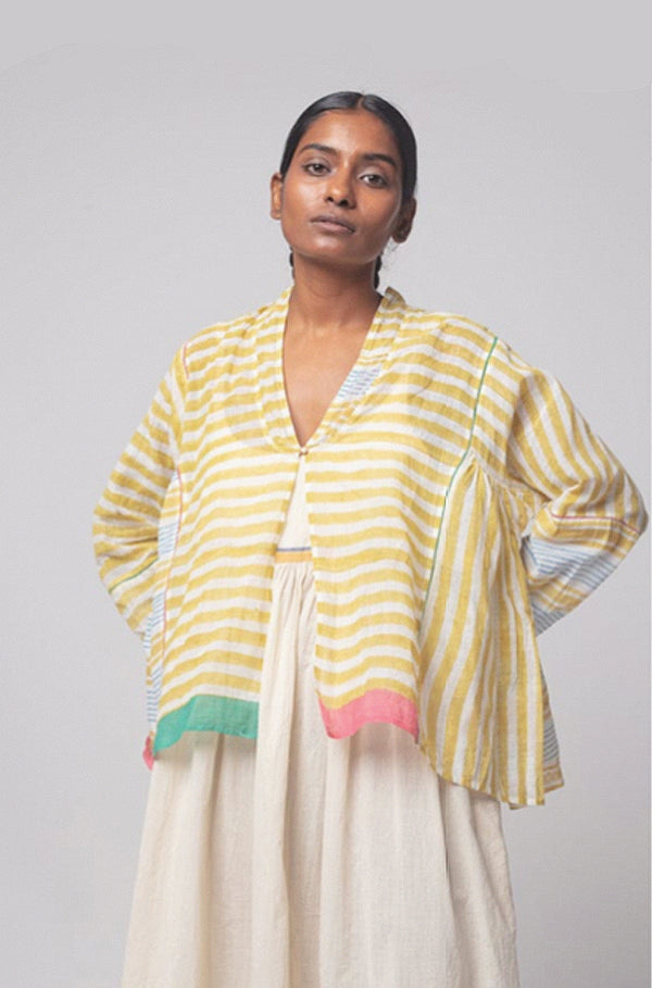 injiri rasa yellow striped top jacket 