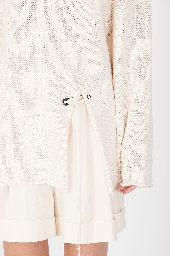 isabel benenato  saftey pin spring cotton sweater